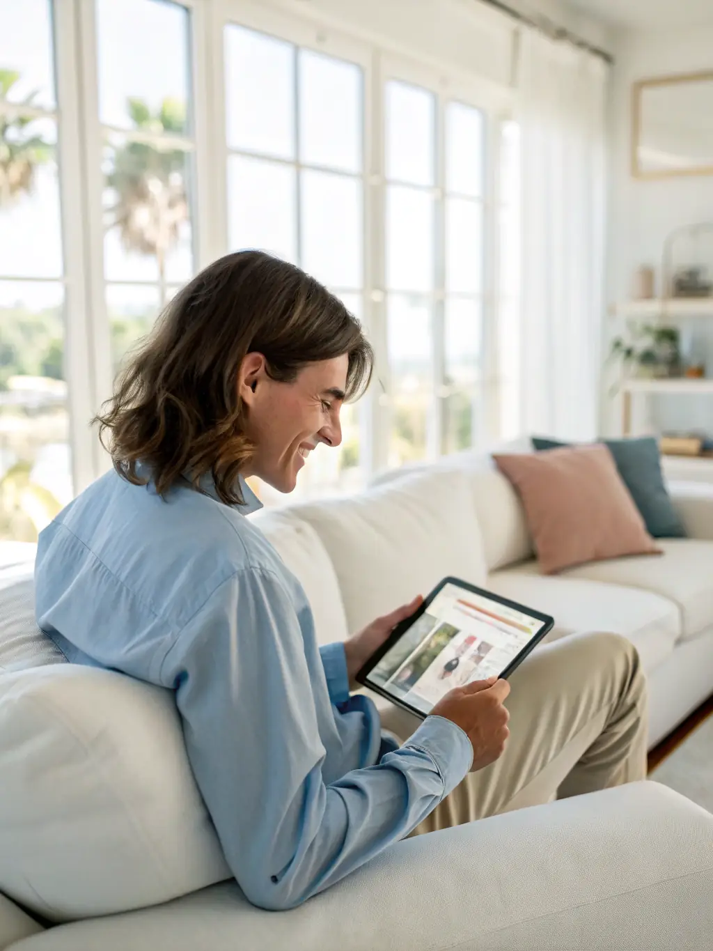 A person accessing and editing a document on Nexfield One using a tablet, highlighting the accessibility and flexibility of the platform.