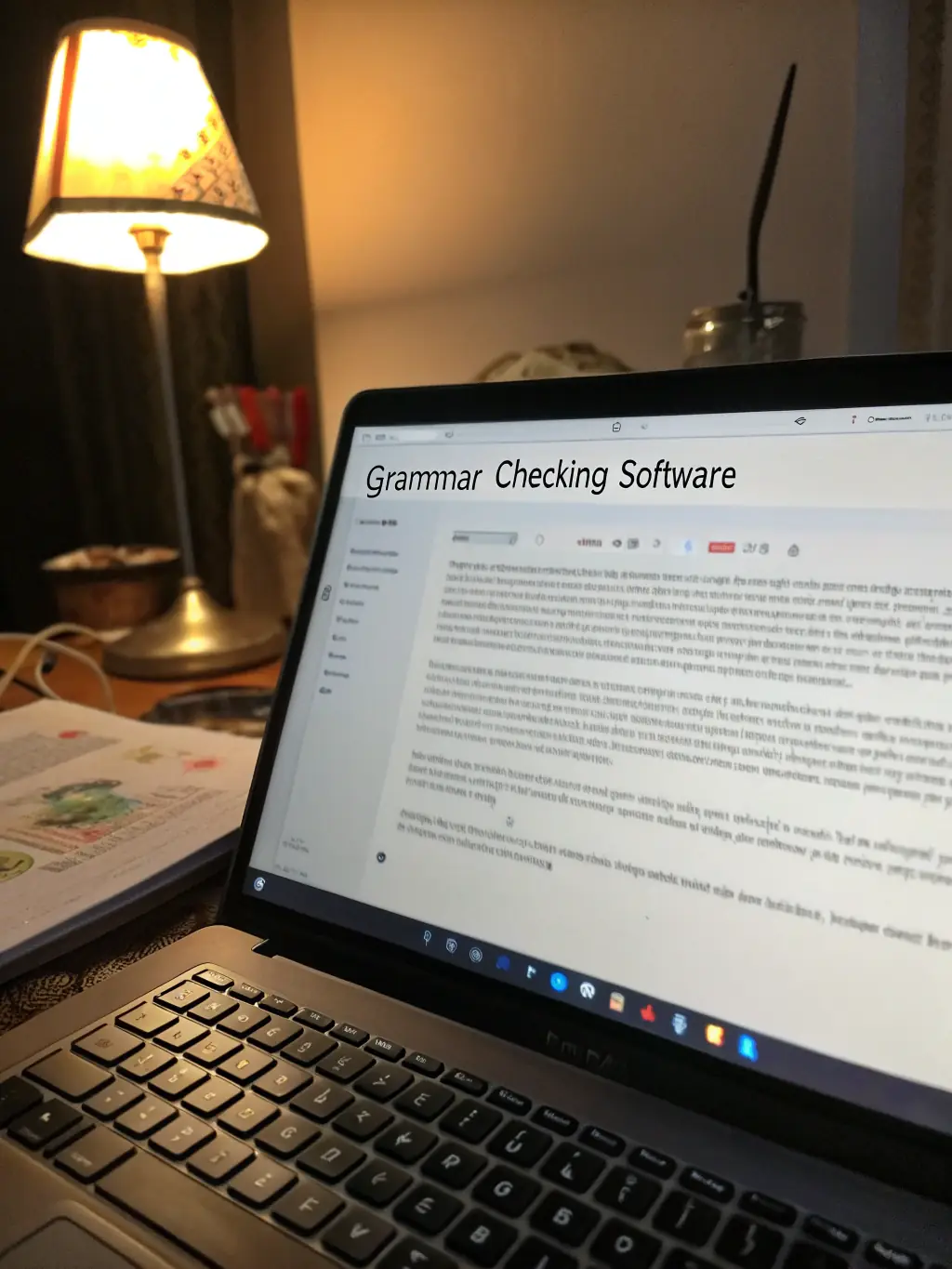 A screenshot of Nexfield One's interface, highlighting the integrated spell check and grammar correction features.